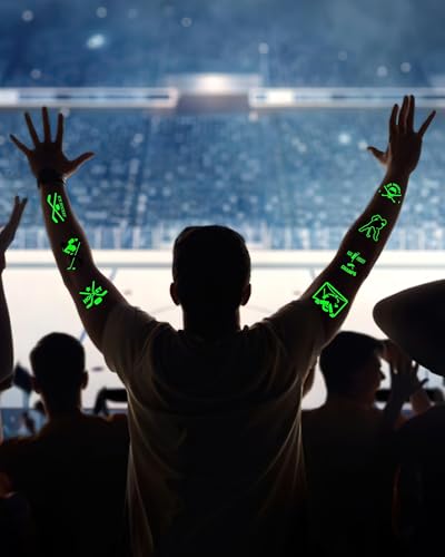 164 Glow in Dark Ice Hockey Temporary Tattoos