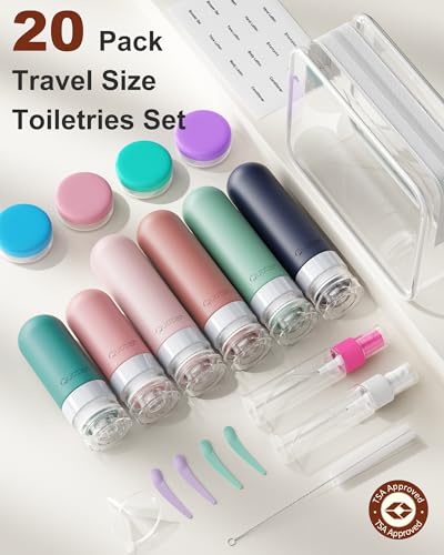 Quatish 20 Pack TSA Travel Bottles Toiletry Kit, Leakproof