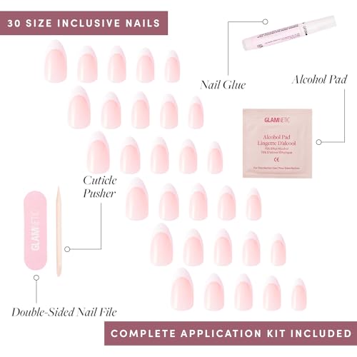 Glamnetic Press-On Nails Bundle - French Tips, Rainbow & Caviar Styles