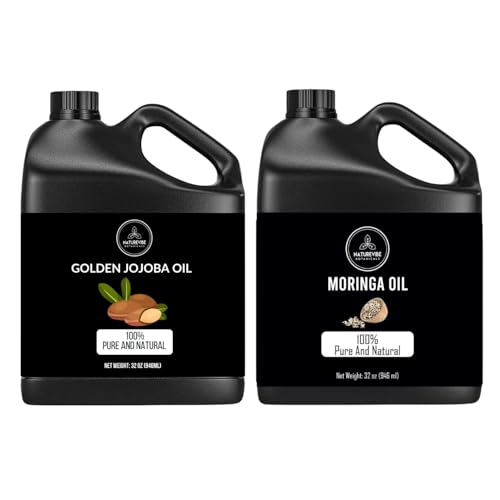 Naturevibe Botanicals Jojoba Oil 32oz and Moringa Seed Oil 32oz | Oil Combo