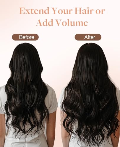 GOO GOO Invisi Edge Tape in Hair Extensions, Virgin Remy Human Hair, 6pcs 10" Jet Black