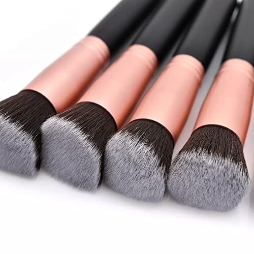 Professional Premium Makeup Brush Set 14-piece Matte Rose Gold Foundation Eye Shadow Concealer Blush Brush & Vegan