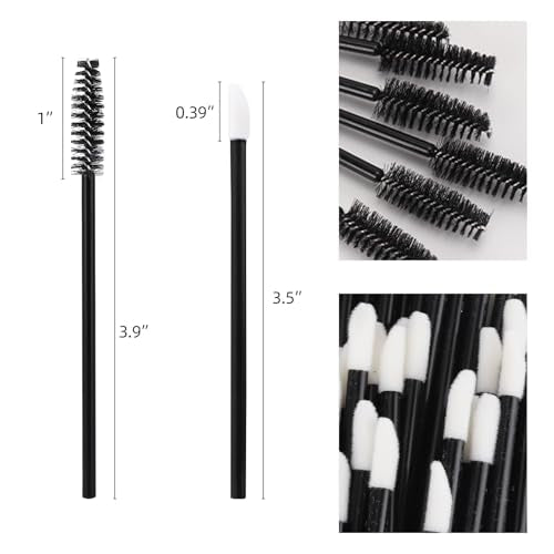 600 Pcs Mascara Wands & Lip Brush Set - Disposable Makeup Applicators