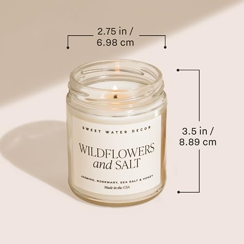 Sweet Water Decor In My Teacher Era Candle - Jasmine, Rosemary, Sea Salt, and Honey Scented Candle - 9 oz Soy Candle in Clear Jar with 40+ Hours Burn Time - Gifts for Teachers