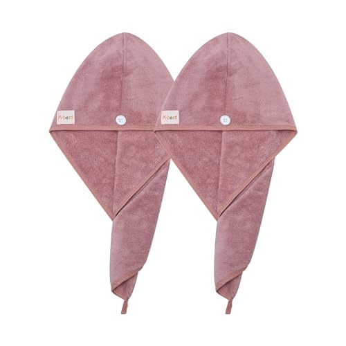 M-bestl 2 Pack Microfiber Hair Towel Wrap for Quick Drying
