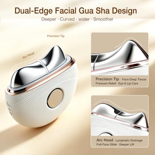 Topealk Red Light Microcurrent Gua Sha Facial & Neck Sculpting Device with Heat & Cold Therapy