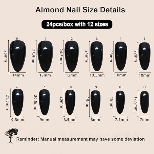 Almond Press On Nails 24pc Medium Pink 3D Bow Glitter