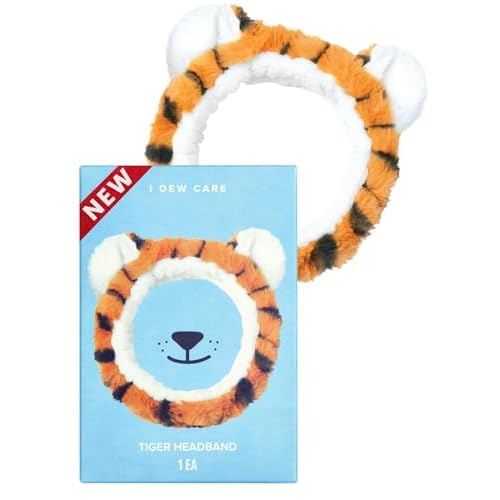 I DEW CARE Tiger Headband Wash-off Masks Set - Scoop Party + Face Wash Headband - Unisex Skincare Mask for Face
