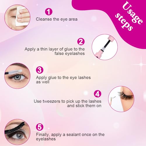 AOMIG Cluster Eyelash Extensions Kit, 570PCS Volume Lashes 8-16mm