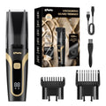 Beard Trimmer for men, Vacuum Mustache Trimmer with Type-C Charging, IPX7 Waterproof Electric Shaver Body Hair Trimmer for Men with LCD Display, Length Adjustable Blade Wheel (1/25"-4/5") (Black)
