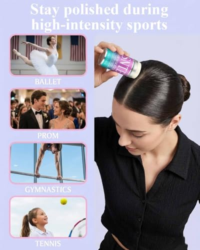 Hair Wax Stick & Brush Set for Sleek Styles - 12H Hold