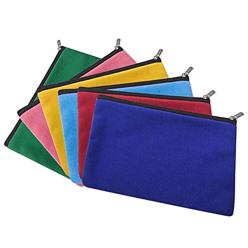 Aspire 6-Pack Multi-Purpose Cotton Canvas Bags, 7 x 5 Inch DIY Craft Pouches (6 Colors)