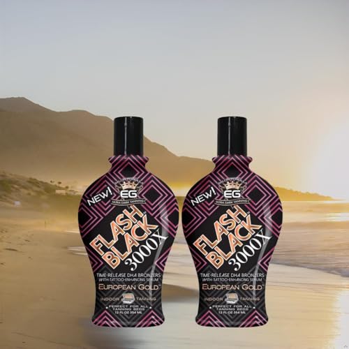 European Gold Flash Black 3000X Tanning Lotion - Ultra-Dark, 12 oz