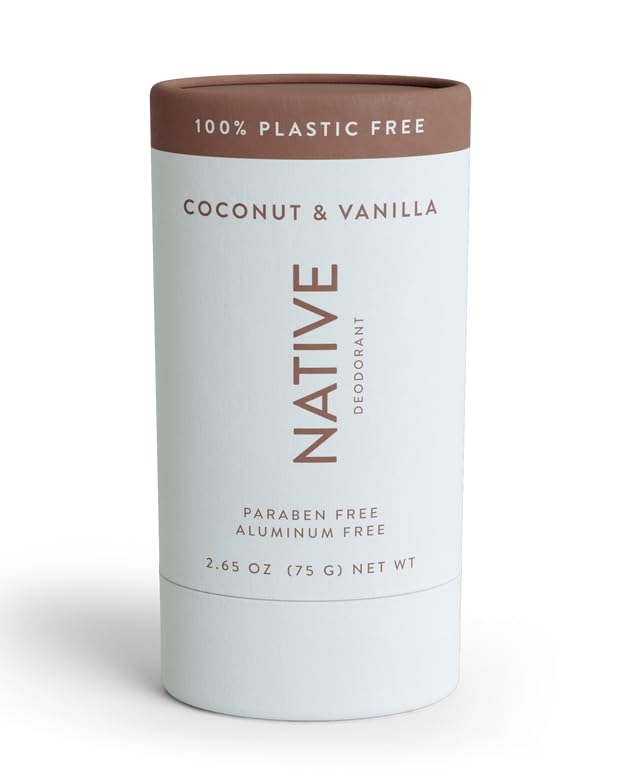 Native Coconut & Vanilla Deodorant - 2.65 oz, Aluminum & Plastic Free, 72-Hour Odor Control, Pack of 1