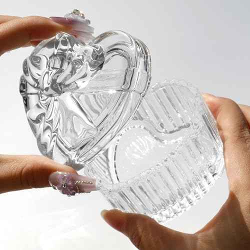 BQAN Dappen Dish for Monomer with Lid, Nail Liquid Holder Acrylic Powder Holder, Acrylic Glass Jar for Nail Art, Clear Glass Crystal Cup for Nail Art (Clear)