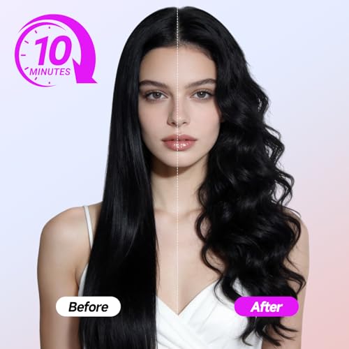 Automatic Curling Iron, 4 Temp, 1.25" Rotating Wand for Beach Waves