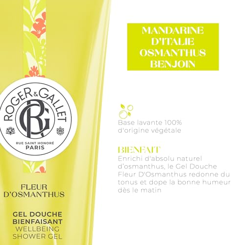 ROGER & GALLET | Body Wash & Shower Gel for Women | Fleur D'Osmanthus - Osmanthus Flower 6.6 Oz