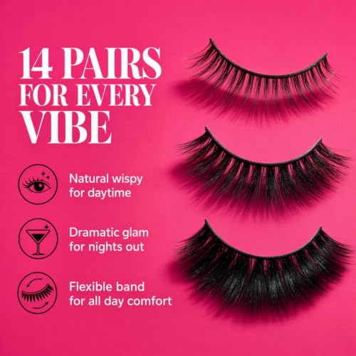 Juicy Couture Faux Mink Eyelashes 14 Pack with Glue & Tool