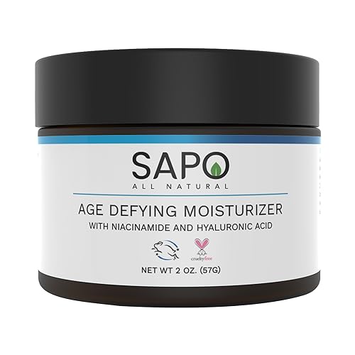 Sapo All Natural Face Cream, Skin Barrier Support Daily Moisturizer with Hyaluronic Acid, Niacinamide, Peptides, Day or Night, 2 oz