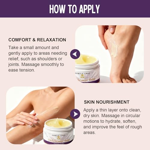 Extracts Helichrysum Balm ? Moisturizing Helichrysum Essential Oil Balm, Beeswax & Almond Oil, Multipurpose Salve for Dry & Irritated Skin, Stretch Marks, Scars, Hydrating Relief, 1.76oz