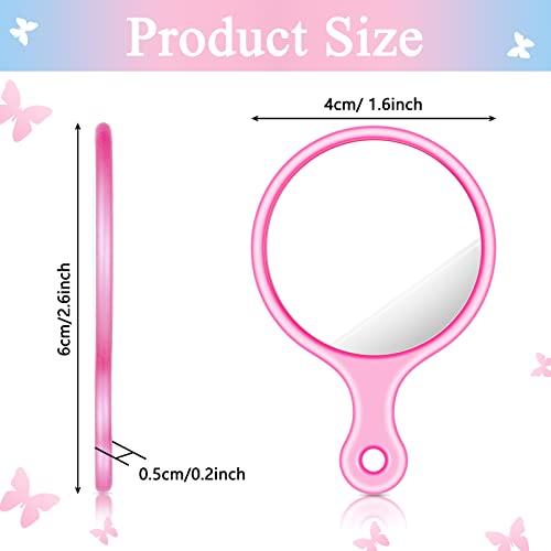 Yalikop 24 Pack Handheld Mirror with Handle, 2.4 x 1.6 Inch