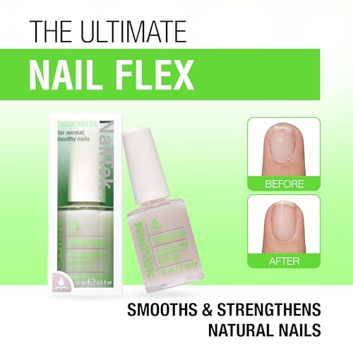 Nail Tek Ridge Filler Formula 1 - Smoothing Nail Strengthener Base Coat, 0.5 fl oz