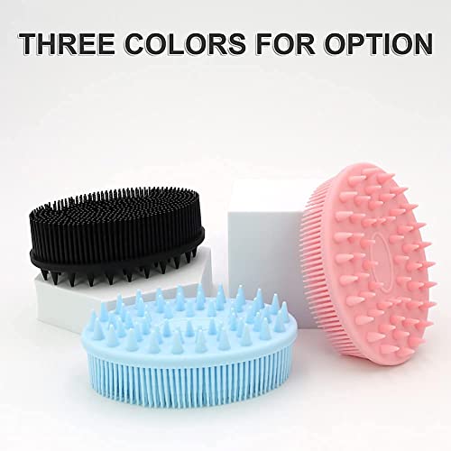 Upgrade Body Scrubber and Hair Shampoo Brush, All in One, Premium Silicone Loofah, Exfoliating Body Brush, Shower Scrubber for Body, Scalp Massager for Women, Men, Pet (1PC Black)