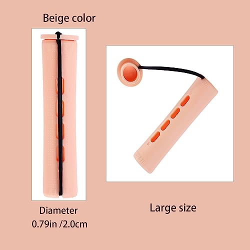 Large Hair Perm Rod Set for Natural Curling - 40 Beige Long & Short Hair Curlers