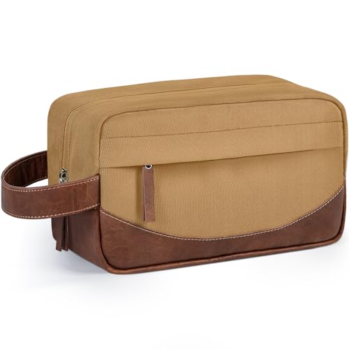 Ezday Brown Medium Water-Resistant Travel Toiletry Bag with Hanging Organizer