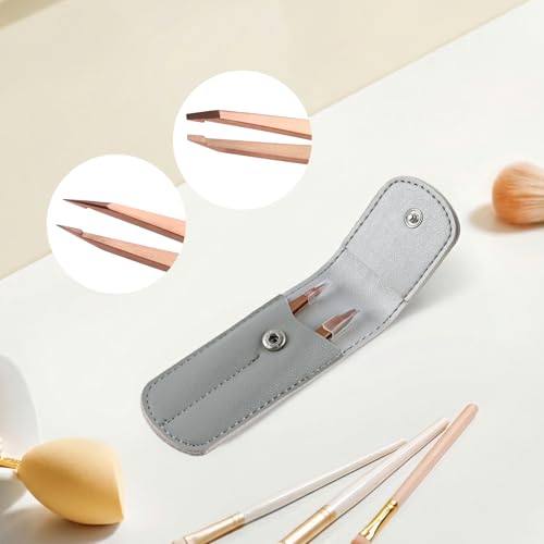 Precision Tweezers 2-Pack with Travel Case | Stainless Steel