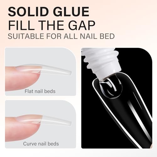 AILLSA Solid Gel Nail Glue for Press-On Tips - Long Lasting 15g