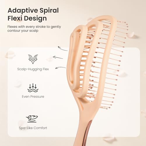 AIMIKE SpiraFlexi Detangling Brush for Fine Hair - Gentle & Flexible