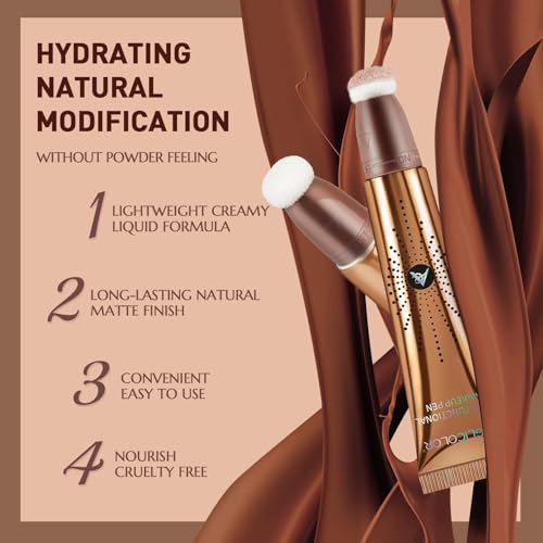 Anglicolor Contour Stick With Cushion Applicator, Liquid Wand, Cream Smooth, Bronzer Stick Lightweight for Face, Vegan & Cruelty-Free (02#Fair/Medium, 12ML)