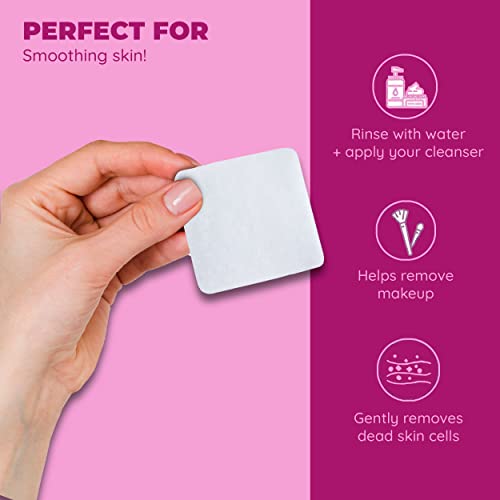 Jacent Mini Exfoliating Facial Sponges - Square Cleansing & Makeup Removal Pads