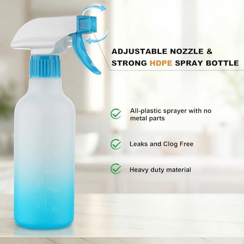 12oz Refillable Spray Bottles 2 Pack - Adjustable Mist & Stream