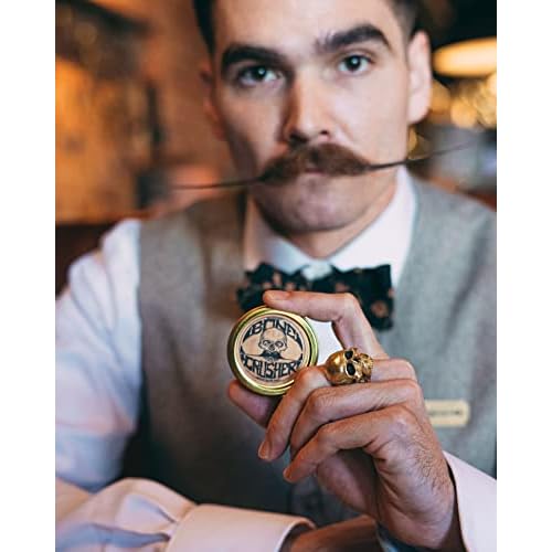 THE VINTAGE GROOMING CO. Death Grip Combo | Sudden Death Hold & Bone Crusher Firm Mustache Waxes for Handlebar, English, Dali, Walrus & Curly Styles