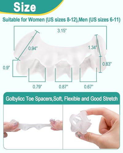 Golbylicc Gel Toe Spacers - 2 Pairs Bunion Corrector