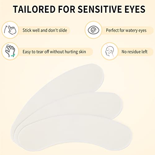 Miuffue 100PCS Foam Eye Pads for Lash Extensions 1.97"×0.63" Waterproof & Hypoallergenic
