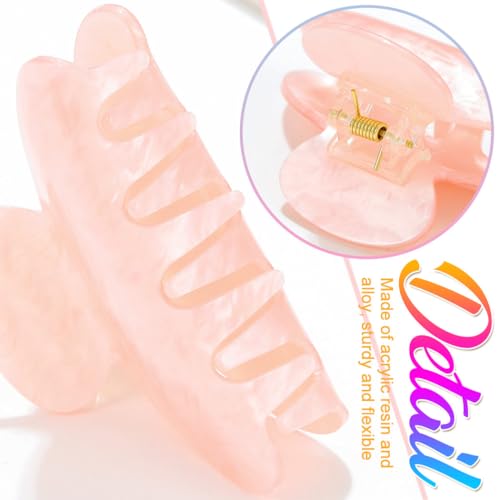 Acrylic Claw Hair Clips Medium Pink - Pack of 2