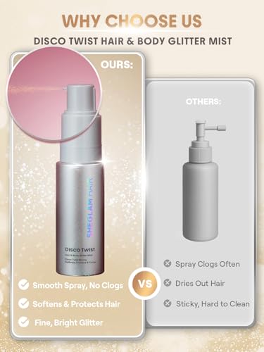 SHEGLAM Hair & Body Glitter Mist Spray - Gold, 0.3 fl oz