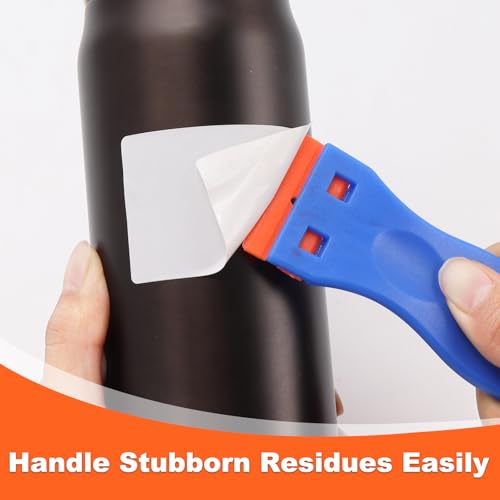 Plastic Razor Blades, 200 Pcs Double Edged Safety Scraper Blades, Plastic Scraper for Cleaning Glass, Removing Stickers,adhesive tape Label,Car decals, Fits Most Standard Scraper, Orange