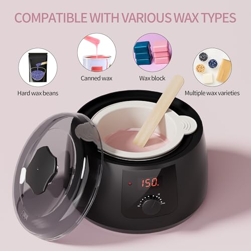 Wax Warmer, Waxing Kit for Women, Hot Melt Hard Wax Warmer for Hair Removal, Wax Heater wax kit with Non-Stick Easy Clean Pot for Home or Salon.