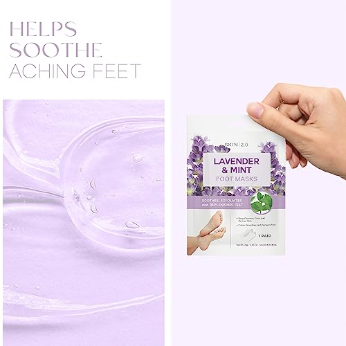 Skin 2.0 Lavender & Mint Foot Masks - Hydrating & Soothing Relief