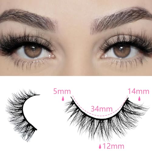 Azenlo Faux Mink False Eyelashes 48 Pairs 14mm Wispy