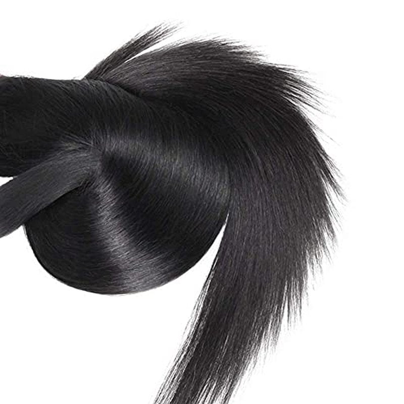 #1B Natural Black Straight Human Hair Bundles - 18 Inch, 3 Pack
