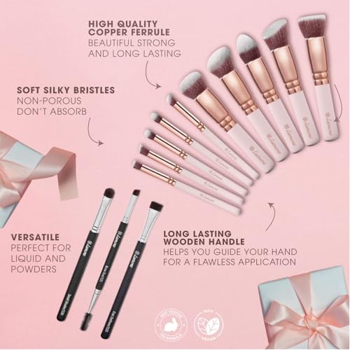Kabuki Makeup Brush Set with Eyebrow Brush Set