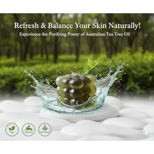 Tea Tree Bar Soap - Refresh & Balance Your Skin Naturally! Vegan Blemish-Prone Skin Soap with Vit E & Botanicals, Gentle Cleansing, 19.5 Oz (3 Bars), Cruelty-Free