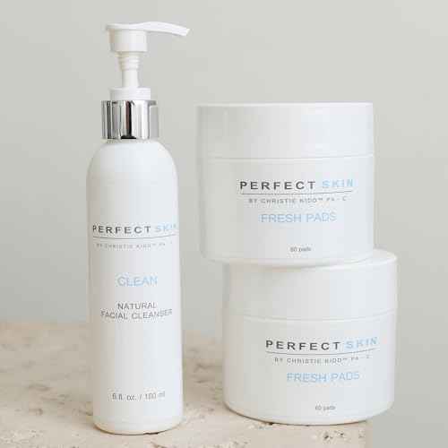 PERFECT SKIN BY CHRISTIE KIDD, PA-C | Fresh + Clean Duo Bundle | Natural Face Cleanser & Exfoliating Pads Set | Clean, Soothe, and Refine Skin