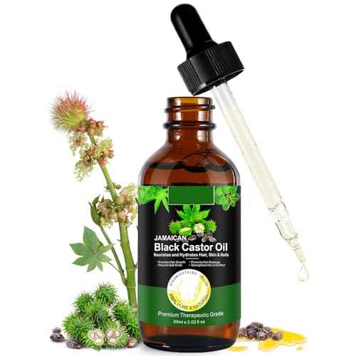 Jamaican Black Castor Oil One Single Ingredient 100% Pure Cold Pressed Castor Oil,Stimulate Thicker Fuller Hair Eyelashes Eyebrows Growth Serum,Scalp Face Body Skin Nail Moisturizer for Unisex