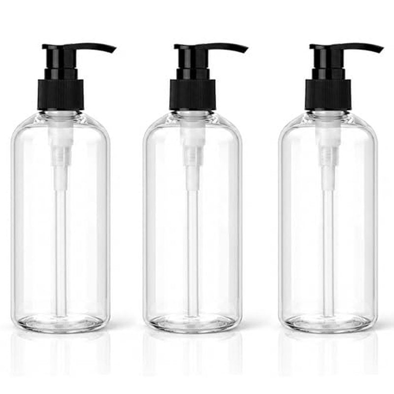 3 Pack 10oz Pump Bottles | Clear Refillable Dispensers